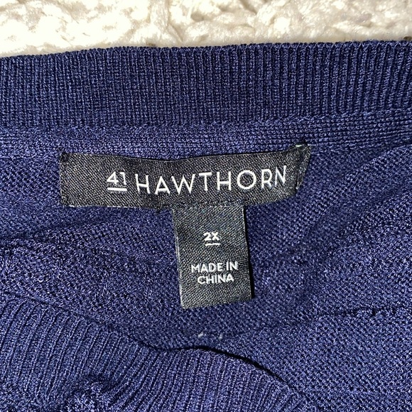 41 Hawthorn navy blue knit sweater size 2X - Picture 6 of 10